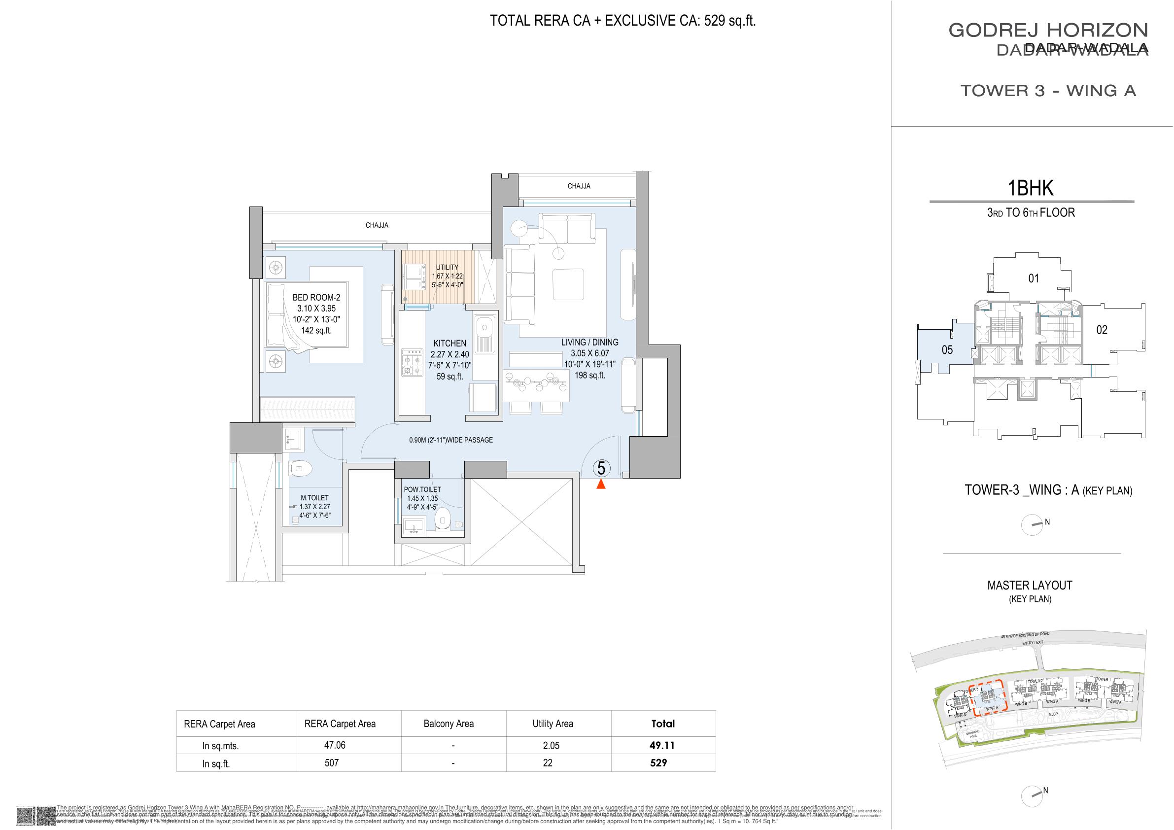 1 BHK Floor Plan